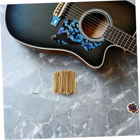 Mikinona 60pcs Brass Guitar Fret Wire Set for Electric and Acoustic Guitar Fingerboard Replacement 1.77"x0.08" High Strength Fret Wires and Maintenance in Kuwait