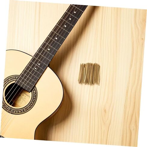 Mikinona 60pcs Brass Guitar Fret Wire Set for Electric and Acoustic Guitar Fingerboard Replacement 1.77"x0.08" High Strength Fret Wires and Maintenance in Kuwait
