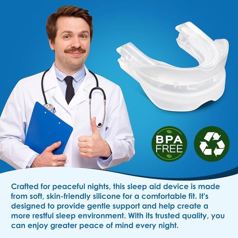 Anti-Snore Mouthguard+, Adjustable Anti-Snoring Mouthpiece for Adults, Custom-Fit Design with Hygienic Case-AYROX-0513-1ps in Kuwait
