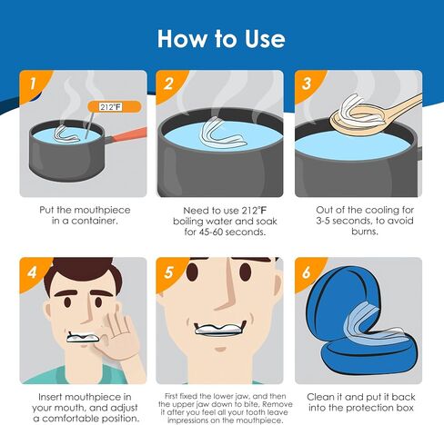 Anti-Snore Mouthguard+, Adjustable Anti-Snoring Mouthpiece for Adults, Custom-Fit Design with Hygienic Case-AYROX-0513-1ps in Kuwait