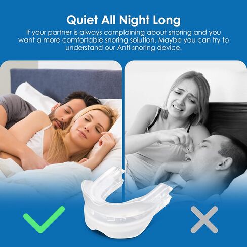 Anti-Snore Mouthguard+, Adjustable Anti-Snoring Mouthpiece for Adults, Custom-Fit Design with Hygienic Case-AYROX-0513-1ps in Kuwait