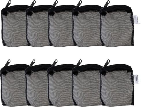 أكياس وسائط مرشح Aquaneat 10pcs ، أكياس شبكية خزان الأسماك ، 3 "x4"/3 "x8" /5.5 "x8" مع سحاب بلاستيكي للكربون المنشط (5.5 "× 8") in Kuwait
