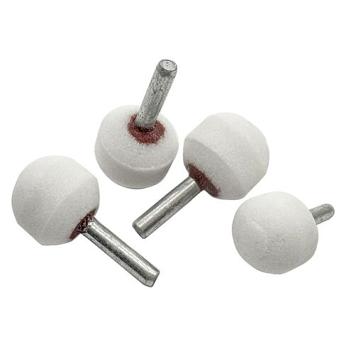 25mm Ball Shape Rotary Grinding Stone,1/4inch Shank Mounted Grinding Stone Wheel Head for Rotary Tool(4Pack,White) in Kuwait