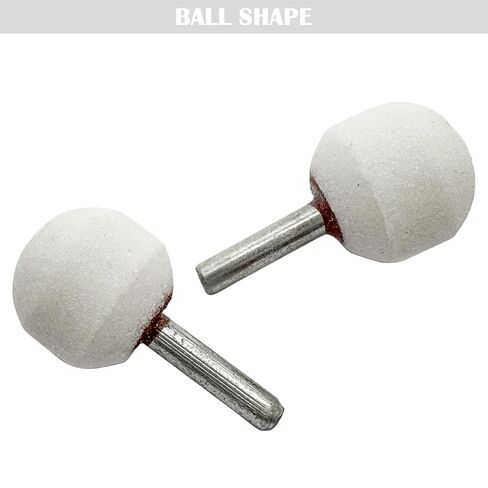 25mm Ball Shape Rotary Grinding Stone,1/4inch Shank Mounted Grinding Stone Wheel Head for Rotary Tool(4Pack,White) in Kuwait