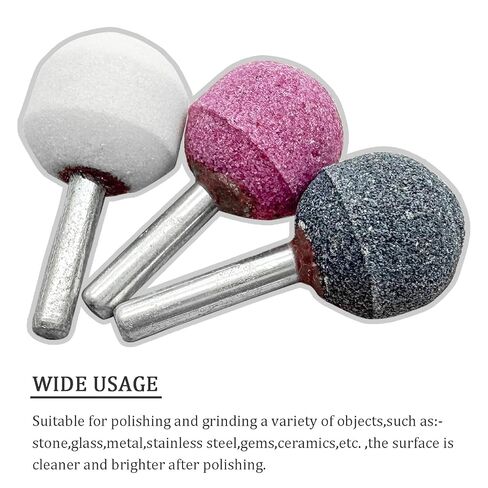 25mm Ball Shape Rotary Grinding Stone,1/4inch Shank Mounted Grinding Stone Wheel Head for Rotary Tool(4Pack,White) in Kuwait