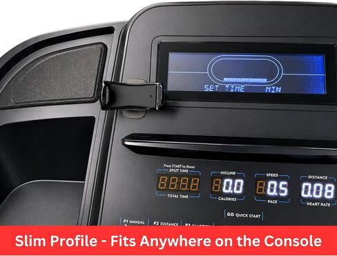 حامل هاتف Maxby Treadmill مع قاعدة لاصقة، مشبك زنبركي عالمي لدراجة التمرين، وحدات تحكم بيضاوية الشكل وآلات الخطوات، عرض بدون استخدام اليدين، زاوية إمالة منخفضة، بدون أدوات in Kuwait