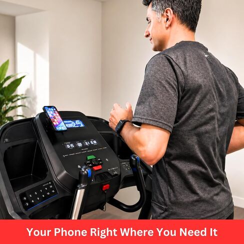 حامل هاتف Maxby Treadmill مع قاعدة لاصقة، مشبك زنبركي عالمي لدراجة التمرين، وحدات تحكم بيضاوية الشكل وآلات الخطوات، عرض بدون استخدام اليدين، زاوية إمالة منخفضة، بدون أدوات in Kuwait