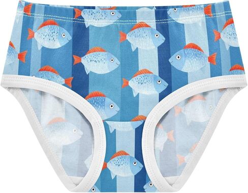 Rows Of Swimming Blue Fish Girls Underwear Toddler Panties for Girls Comfort Brief in Kuwait