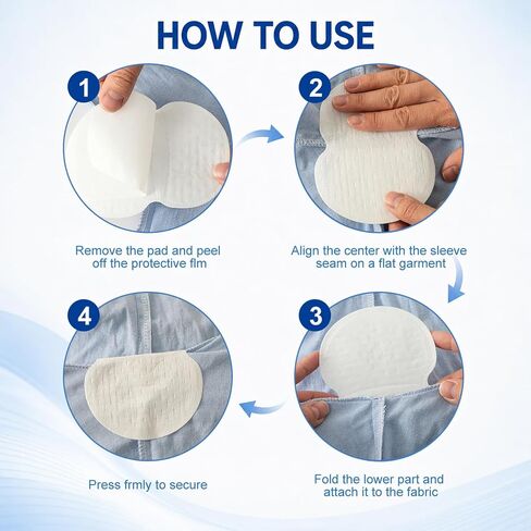 100 Packs Underarm Sweat Pads, Armpit Sweat Pads for Women and Men, Disposable Underarm Pads for Sweating Women, Invisible Fit, Effectively Prevents Sweating, Stay Fresh all Day in Kuwait