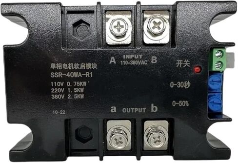 220V Single-Phase Motor Soft Starter Soft Start Module Soft Start 50-60HZ Compatible 1/1.5/2/3/4/6/8KW(SSR-200WA-R1(8KW)) in Kuwait