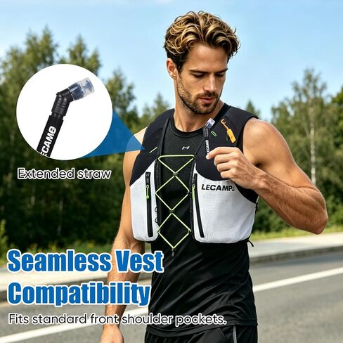 500ml Soft Flask for Trail Running, Collapsible Water Bottle with Bite Valve, TPU Hydration Flask for Running Vest and Backpack - 1 Pack with Extension Straw in Kuwait