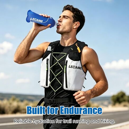 500ml Soft Flask for Trail Running, Collapsible Water Bottle with Bite Valve, TPU Hydration Flask for Running Vest and Backpack - 1 Pack with Extension Straw in Kuwait