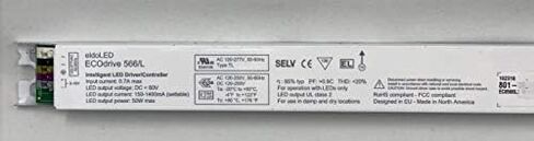ECOdrive 566/L 700MA LIN، EC0566L، ECOdrive، 50 وات، 0-10 فولت + AUX، قناة تحكم واحدة، تيار ثابت، خرج 1 × 55 فولت، تغذية جانبية، معدن طويل، 238L4L، 257XUX in Kuwait