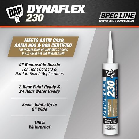 مانع التسرب المطاطي DAP Dynaflex 230 Pro، أسود BK009، 10.1 أونصة (7079807107) in Kuwait