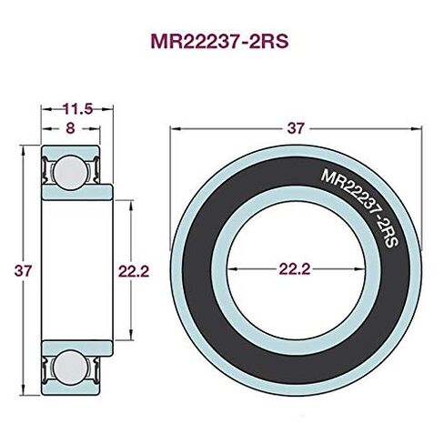 Power Transmission Products MR22237-2RS Ball Bearings 22.237811.5mm 22237 Balls Bicycle Bottom Bracket Repair Parts MR22237 2RS Precision Bearing Ball Bearings in Kuwait