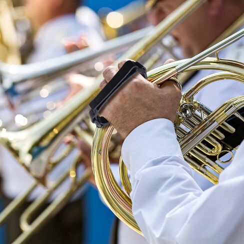 Homoyoyo French Horn Hand Grip Strap Wear-resistant Pu Leather Hand Guard Pad Non-slip Horn Handle Cover Protector in Kuwait