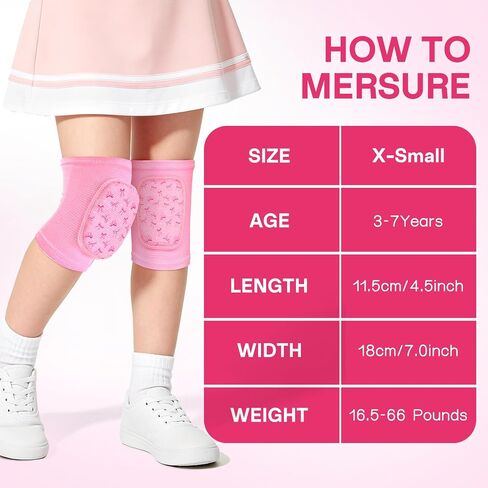 Volleyball Knee Pads for Kids Girls, Sponge Knee Brace Breathable Flexible Elastic Knee Support for Volleyball Football Dance Skating Basketball Sports, 3-7 Years in Saudi Arabia