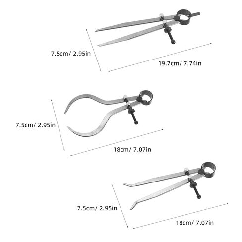 TEHAUX 3pcs 6-inch Spring Calipers Set Metal External Caliper Gauge Precision Woodworking Scribing Tool with Sturdy Construction for Sheet Metal Scribe and Wood Turning Lathe Projects in Kuwait