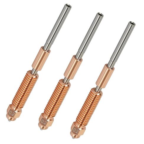 3 قطع فوهة يونيكورن 0.4 مم لـ Creality K1/K1 Max/Ender 3 V3/V3 Plus/K1C/ K1 SE /K2 ​​SE - فوهة سريعة التبديل مع كسر الحرارة من التيتانيوم، طرف فولاذي مقوى in Kuwait