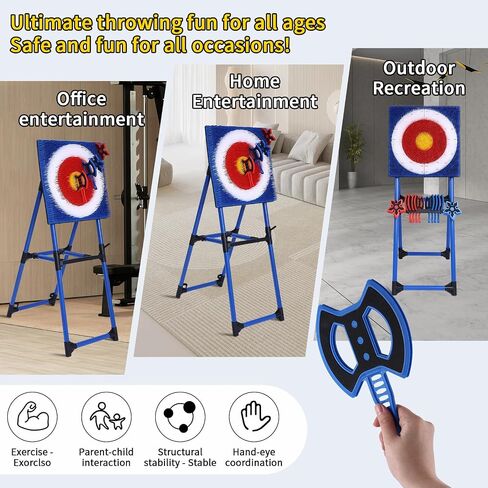 Throwing Axe Game Set (Target NOT Included),8 Long Handle Axes and 8 Star Darts,Axe Throwing Game for Backyard,Outdoor,Yard,Camping Games in Kuwait