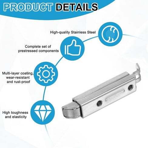 uxcell 2 Pcs Slide Entry Slam Latch, 4.6 Inch Automatic Spring Door Bolt Lock Stainless Steel Cabinet Hardware Latches for Industrial Cabinet & Family House, Curved Type in Kuwait