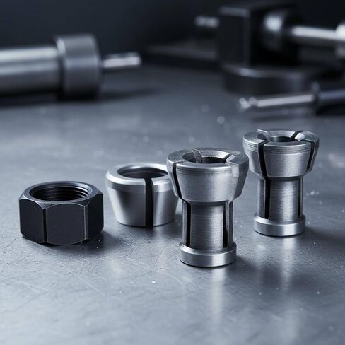 4 Pieces M17 Collet Nut Set High Precision 6x16.5 Collet Set Slotted Design Tool Accessory for shops in Kuwait