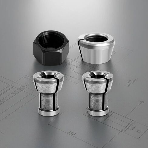 4 Pieces M17 Collet Nut Set High Precision 6x16.5 Collet Set Slotted Design Tool Accessory for shops in Kuwait