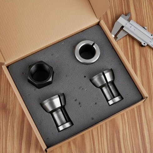 4 Pieces M17 Collet Nut Set High Precision 6x16.5 Collet Set Slotted Design Tool Accessory for shops in Kuwait