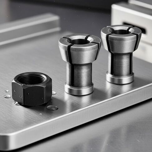 4 Pieces M17 Collet Nut Set Slotted Design 6x16.5 Collet Set Easy to Install Tool Accessory for shops, Metalworking in Kuwait