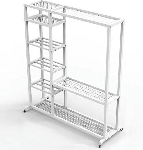 Portable Badminton Racket Display Cart with Wheels - Tennis & Ping Pong Holder for Retail Store, Trade Show & Garage Sports Organizer, Black, 117x35x120cm (46x13.8x47.2in) in Kuwait
