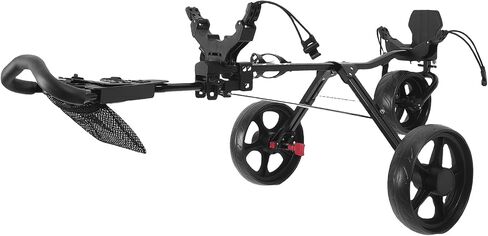 3 Wheel Folding Push Cart Portable Scorecard Holder Sports Bag Push Cart with Foot Brake Adjustable Buckle for Ball Tee Cup in Kuwait