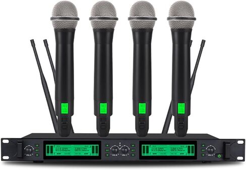 نظام ميكروفون لاسلكي GX-988 ذو 8 قنوات UHF، 8 ميكروفونات محمولة، نطاق 180 متر، اقتران IR بمفتاح واحد، مضاد للصفير، لـ KTV، المسرح، المؤتمرات والترفيه العائلي in Kuwait