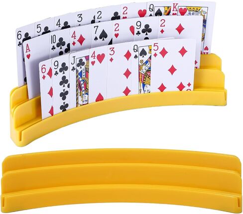 حامل بطاقات لعب بلاستيكي ثلاثي الطبقات للأطفال والكبار وكبار السن، حامل ألعاب بطاقات للأيدي الصغيرة مع قاعدة مضادة للانزلاق - ملحقات Game Night Ldeal لالتهاب المفاصل in Kuwait