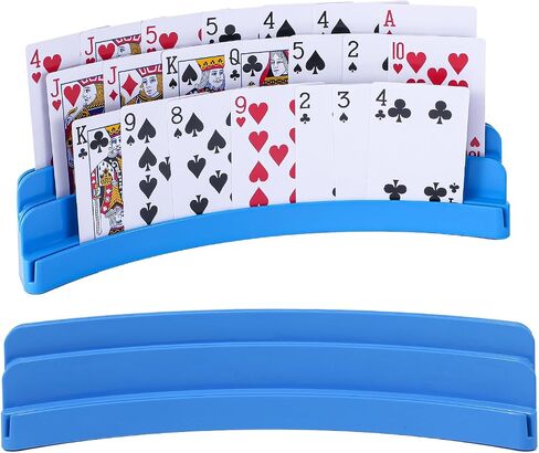 حامل بطاقات لعب بلاستيكي ثلاثي الطبقات للأطفال والكبار وكبار السن، حامل ألعاب بطاقات للأيدي الصغيرة مع قاعدة مضادة للانزلاق - ملحقات Game Night Ldeal لالتهاب المفاصل in Kuwait