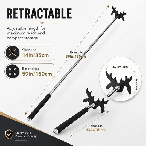 Retractable Billiard Cue Bridge Stick with 7 Position Plastic Head Pool Cue Accessory for Snooker Adjustable Length 14 to 59 Inches Non Slip Handle for Home Club Pool Table Use in Kuwait