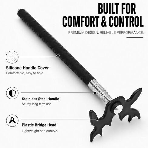 Retractable Billiard Cue Bridge Stick with 7 Position Plastic Head Pool Cue Accessory for Snooker Adjustable Length 14 to 59 Inches Non Slip Handle for Home Club Pool Table Use in Kuwait