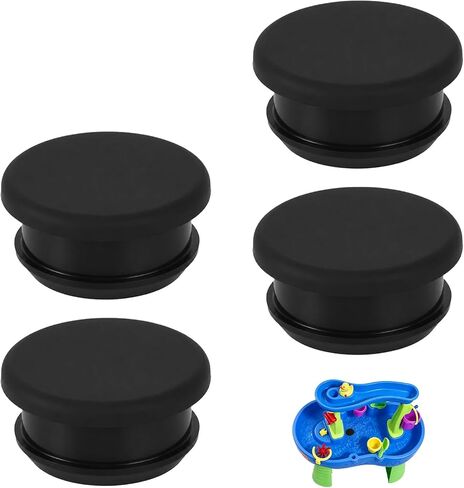Penitue 4pcs Water Table Plug Replacement for Step 2, Rubber Leak-Proof Drain Seal Stopper for Holding Water Compatible with Test Tubes and Plant Pots Accessories Parts (Black) in Saudi Arabia