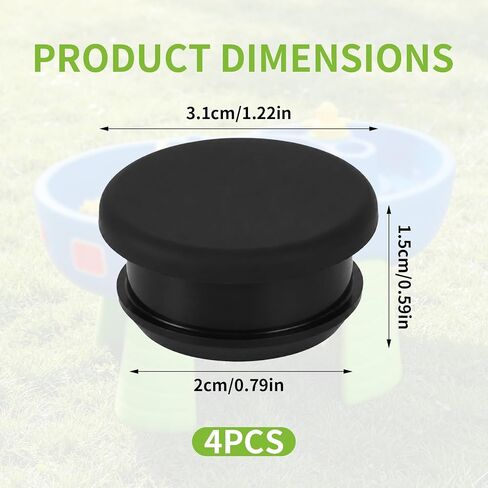 Penitue 4pcs Water Table Plug Replacement for Step 2, Rubber Leak-Proof Drain Seal Stopper for Holding Water Compatible with Test Tubes and Plant Pots Accessories Parts (Black) in Saudi Arabia
