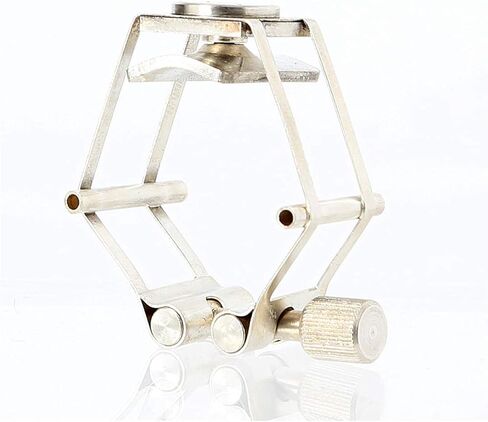 Pure Brass Saxophone Ligatures Silver - Fits Hard Rubber Tenor Sax Mouthpieces in Kuwait
