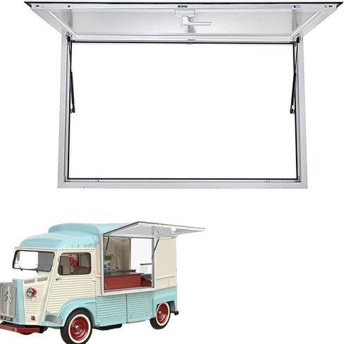 36"x24" Aluminum Alloy Food Truck Window with Handle - Perfect for BBQ Trailers, Mobile Catering & Concession Stands - Durable & Easy to Install, Glass Not Included,36x24in in Kuwait