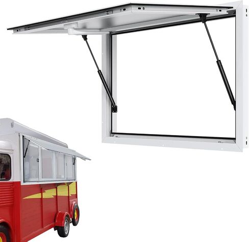 36"x24" Aluminum Alloy Food Truck Window with Handle - Perfect for BBQ Trailers, Mobile Catering & Concession Stands - Durable & Easy to Install, Glass Not Included,36x24in in Kuwait