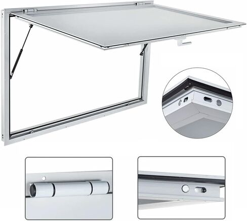 36"x24" Aluminum Alloy Food Truck Window with Handle - Perfect for BBQ Trailers, Mobile Catering & Concession Stands - Durable & Easy to Install, Glass Not Included,36x24in in Kuwait