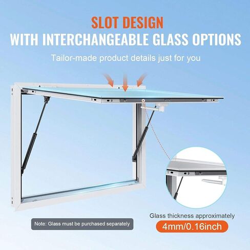 36"x24" Aluminum Alloy Food Truck Window with Handle - Perfect for BBQ Trailers, Mobile Catering & Concession Stands - Durable & Easy to Install, Glass Not Included,36x24in in Kuwait