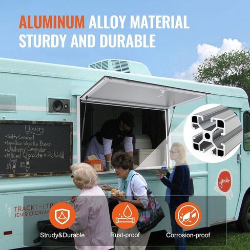 36"x24" Aluminum Alloy Food Truck Window with Handle - Perfect for BBQ Trailers, Mobile Catering & Concession Stands - Durable & Easy to Install, Glass Not Included,36x24in in Kuwait