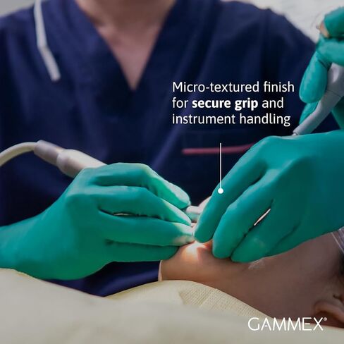 قفازات Ansell GAMMEX الجراحية المصنوعة من النيوبرين ذات الملمس الدقيق غير اللاتكس للرعاية الصحية، مقاس 6.5 أخضر (صندوق من 50) in Kuwait