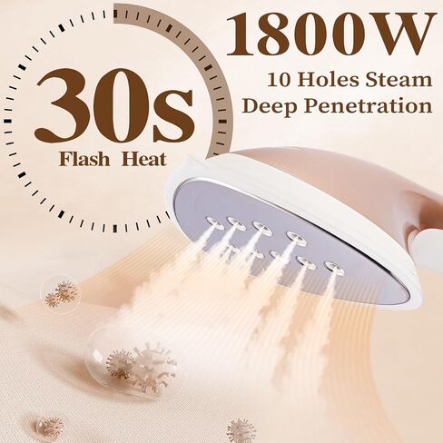 HAPAIS Steamer for Clothes,1800W Standing Garment Steamer 30s Heat-up with Adjustable Stable Double Rod,2-in-1 Flat & Hanging Ironing,Clothes Steamer with 10 Fabric Steam Modes in Kuwait
