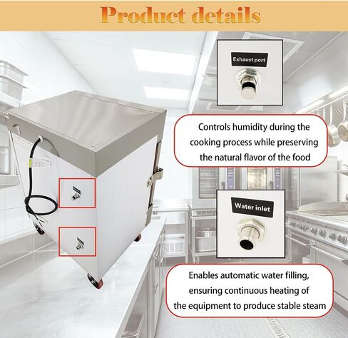 Commercial Food Steamer Stainless Steel 4-Tray Multi-Purpose Steamer Cabinet Single-phase Electric Steam Warmer with Digital Controls for Restaurant Kitchen 220V 6KW in Kuwait