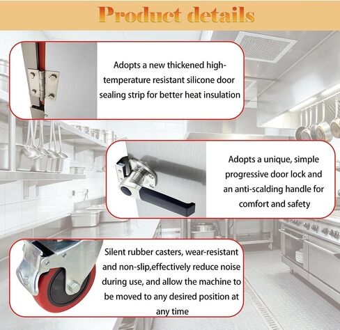 Commercial Food Steamer Stainless Steel 4-Tray Multi-Purpose Steamer Cabinet Single-phase Electric Steam Warmer with Digital Controls for Restaurant Kitchen 220V 6KW in Kuwait