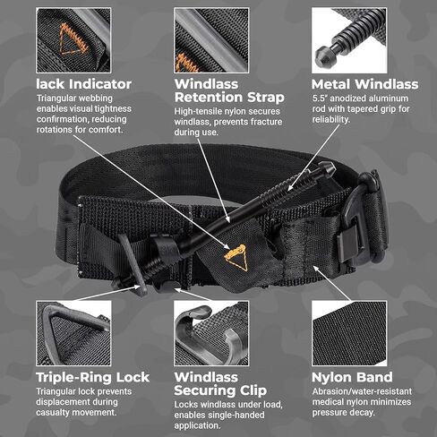 Tactical Tourniquet Emergency Tourniquet Buckle Band, Elastic First Aid Tourniquets (Black) in Kuwait