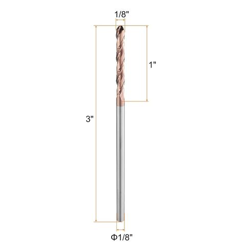 HARFINGTON Ball Nose End Mill 2 Flute 1/8" Diameter 1/8" Shank Tungsten Carbide TiAlN Coated Spiral CNC Router Bits 1" Cutting Length Single End Ball for Carving Engraving Grinding in Kuwait